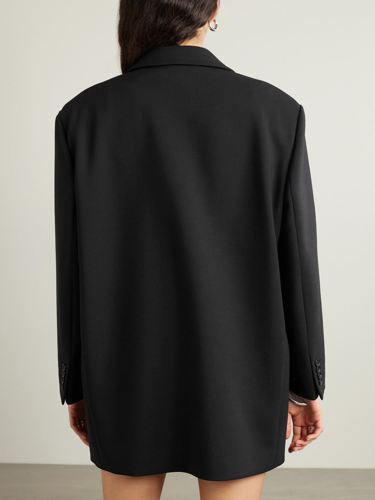 Max Mara Suez Single Breast Wool Blend Blazer In Black