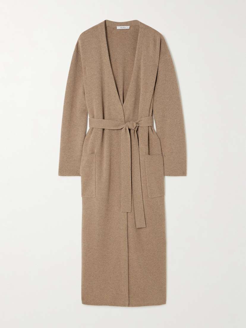 Max Mara Gestro Belted Wool And Cashmere-blend Cardigan