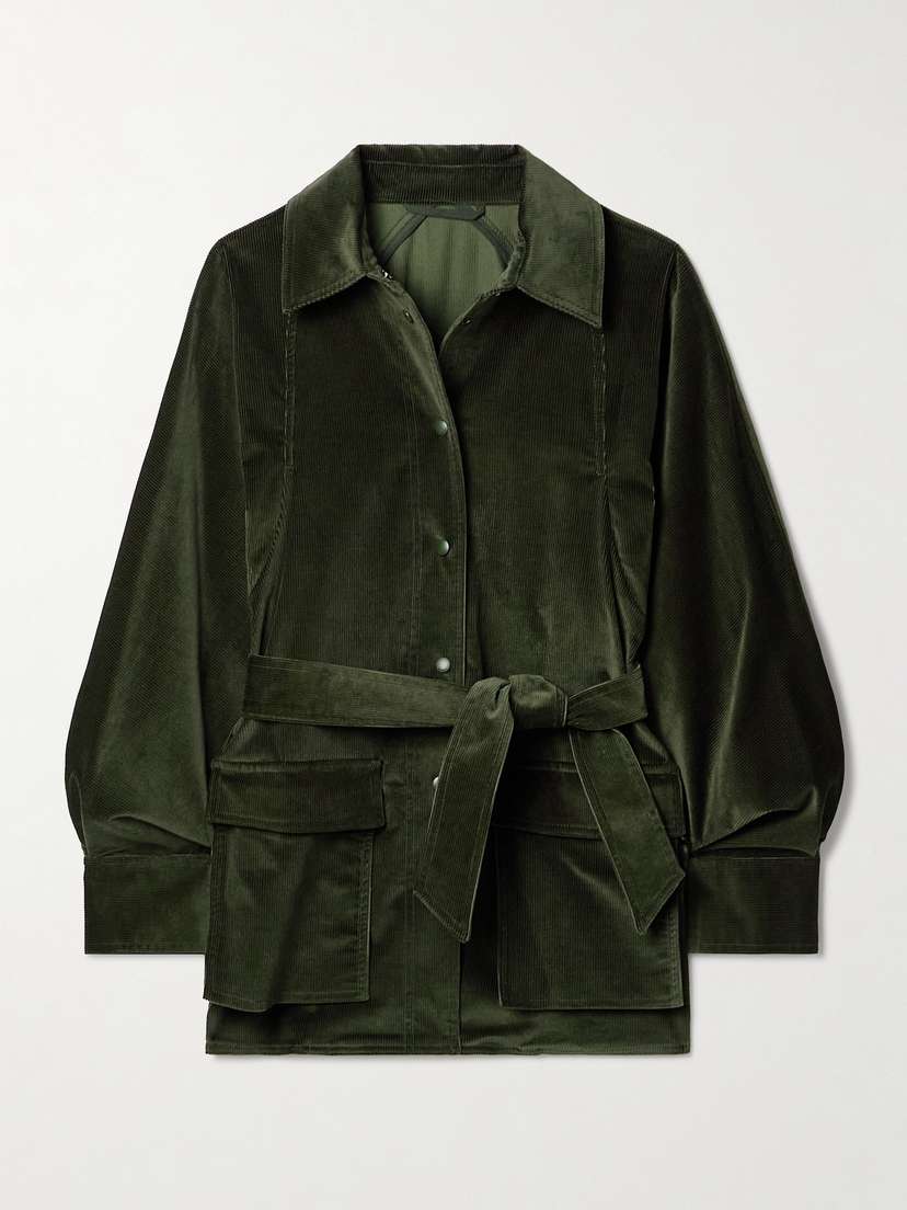 Max Mara Mattia Belted Cotton-blend Corduroy Jacket - UK 4