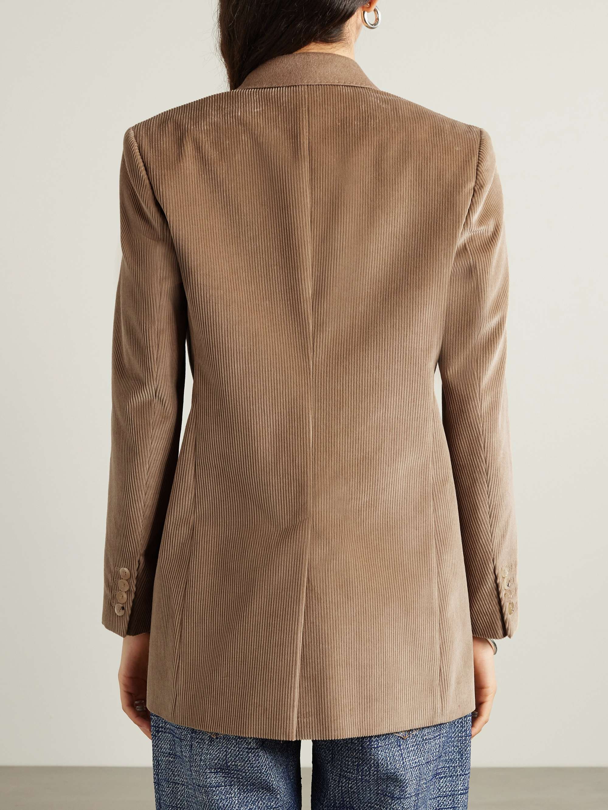 MAX MARA Potente double-breasted cotton-corduroy and wool