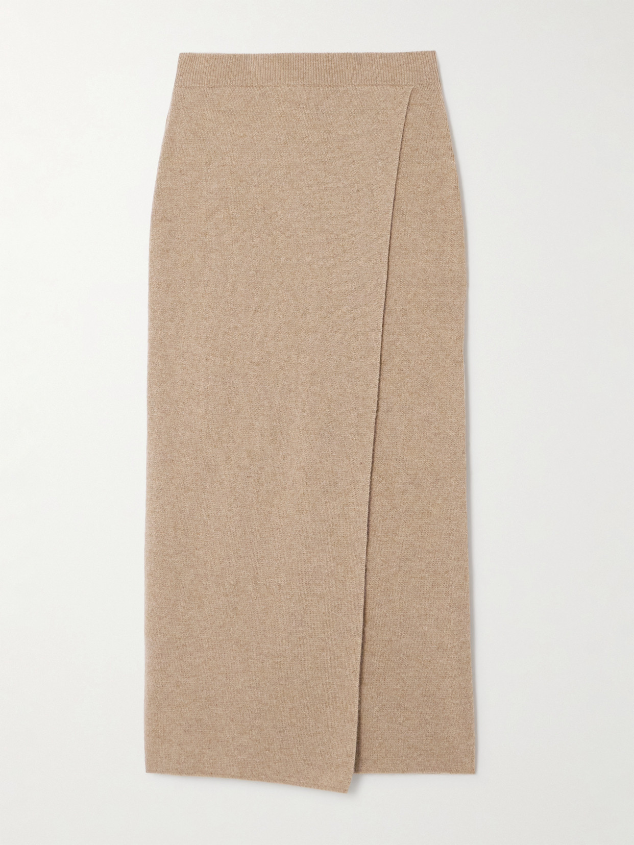 Max Mara - Umbria Wrap-effect Wool And Cashmere-blend Midi Skirt - Brown