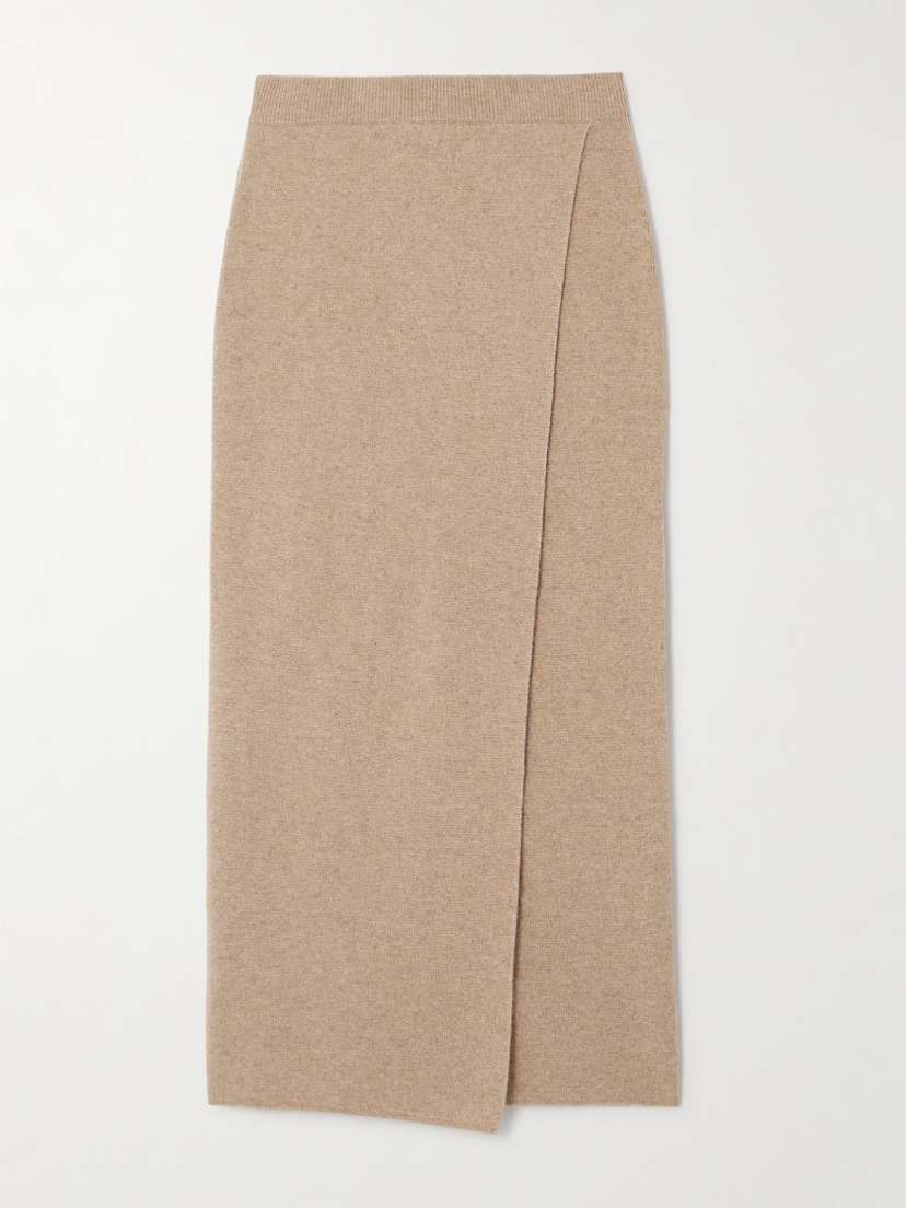 Max Mara Umbria Wrap-effect Wool And Cashmere-blend Midi Skirt - x large