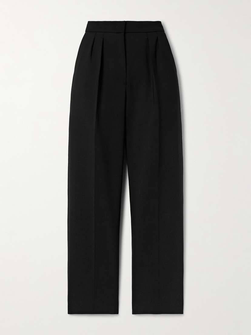 Max Mara Verbano Cropped Pleated Wool-blend Straight-leg Pants