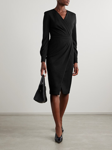 Max Mara Virtus wrap-effect jersey midi dress