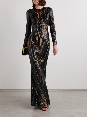 Elie Saab Sequin-embellished tulle gown