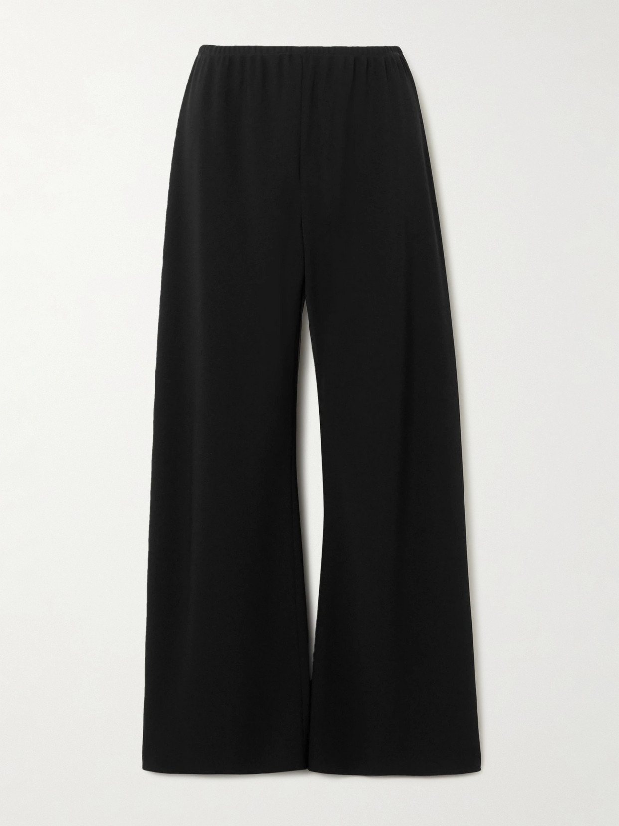 The Row Essentials Gala Crepe Wide-leg Trousers In Black