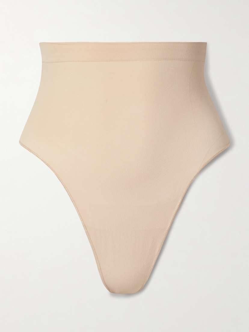 Skims Seamless Sculpt High-waisted Thong - Sand