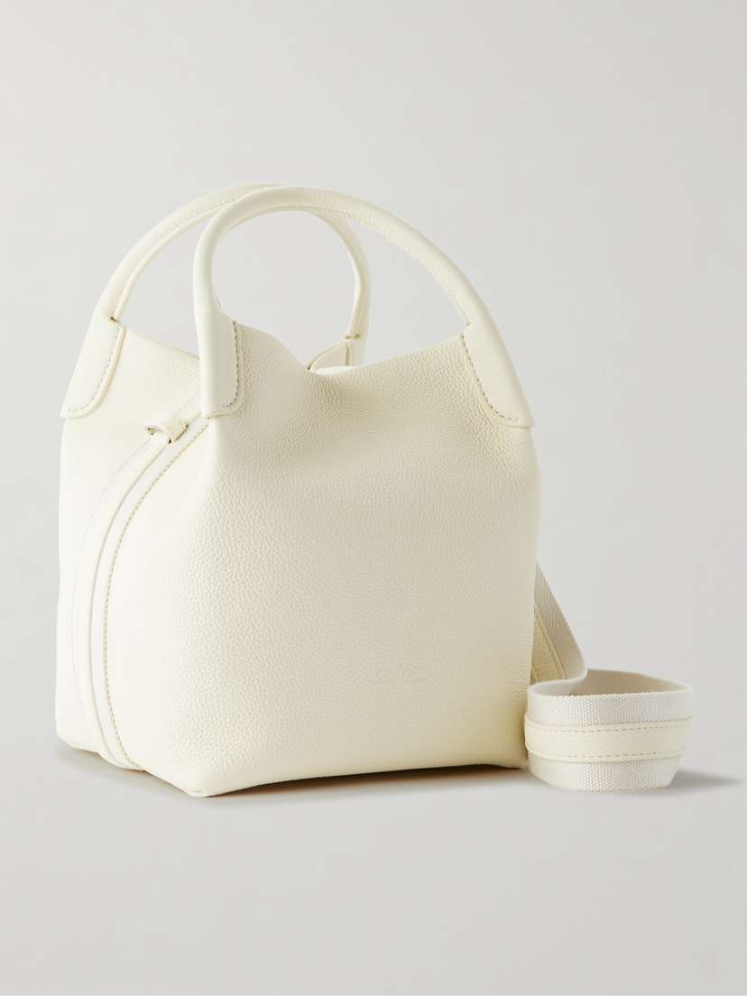 Loro Piana Bale Canvas-trimmed Textured-leather Tote
