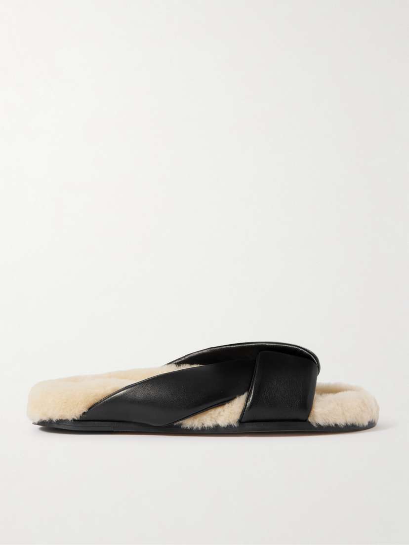 Emme Parsons Shearling-lined Leather Slides
