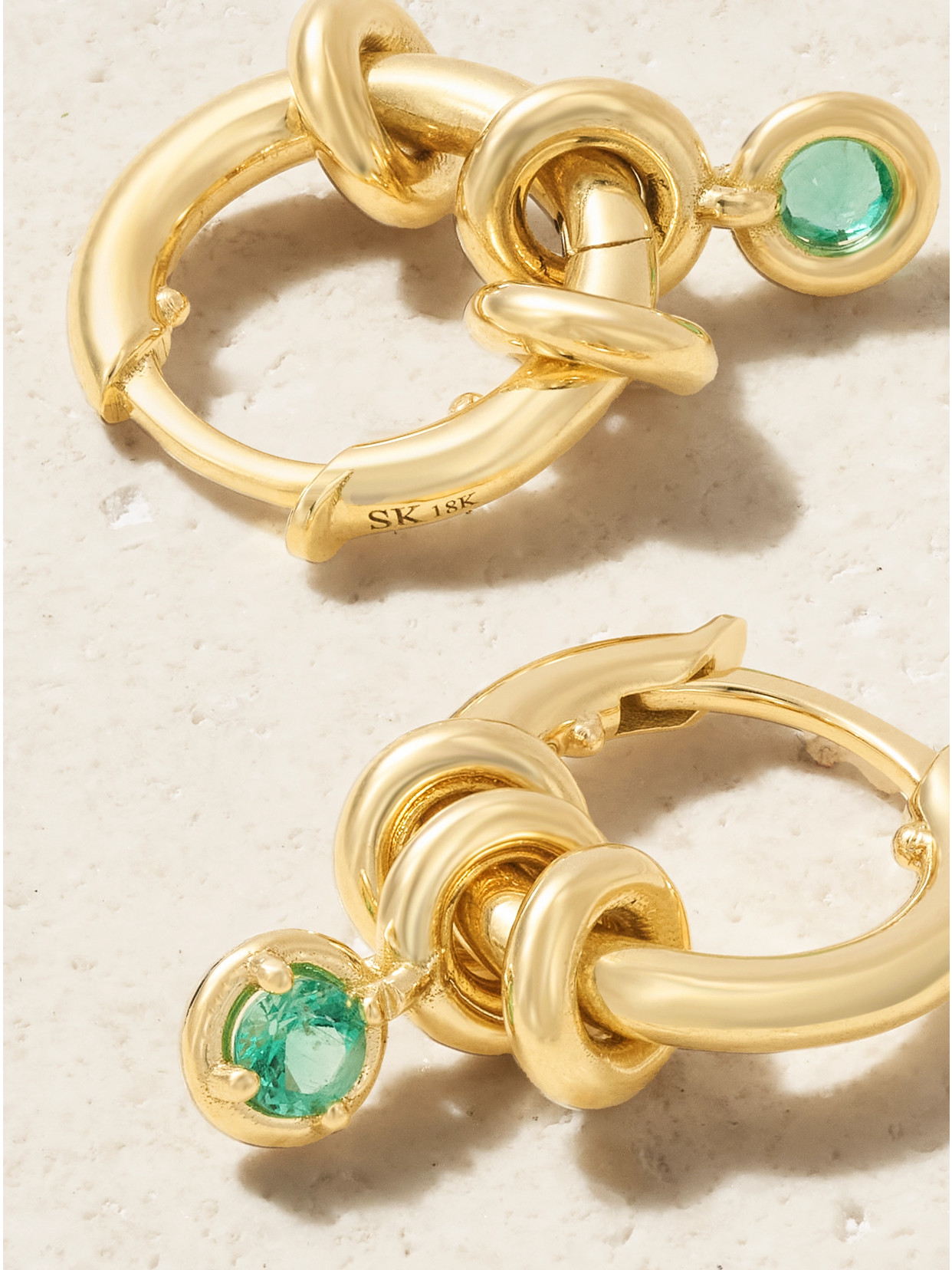 Spinelli Kilcollin Zahra 18-karat Gold Emerald Hoop Earrings In Green