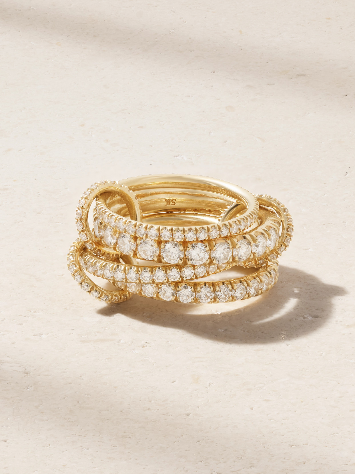 Spinelli Kilcollin - Alix Set Of Four 18-karat Gold Diamond Rings - 6
