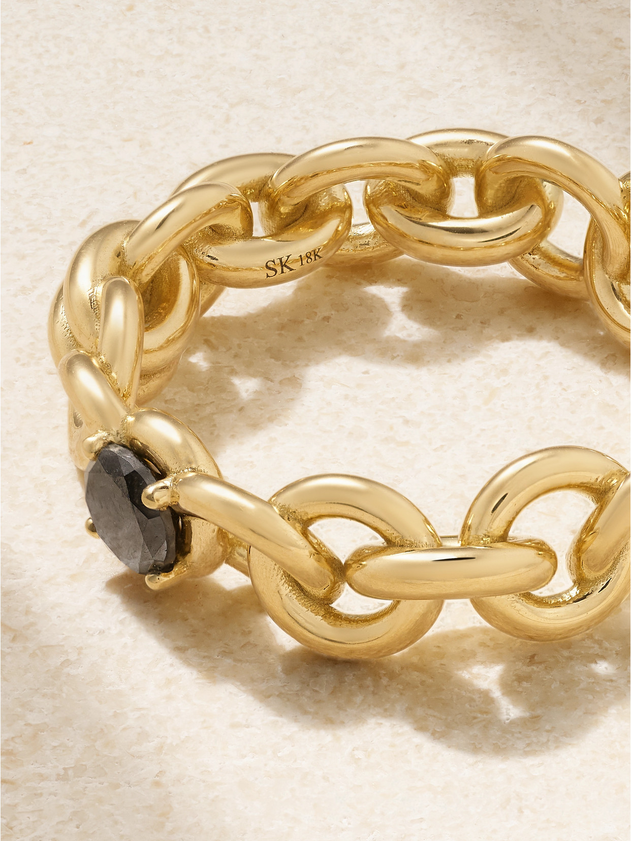 Spinelli Kilcollin Serpens Large 18-karat Gold Diamond Ring In Black