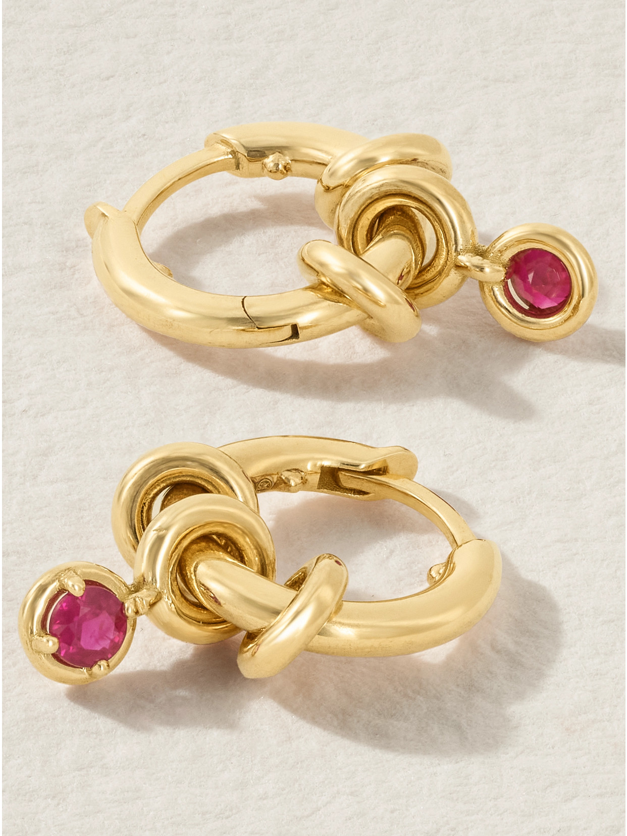 Spinelli Kilcollin Zahra 18-karat Gold Sapphire Hoop Earrings In Pink