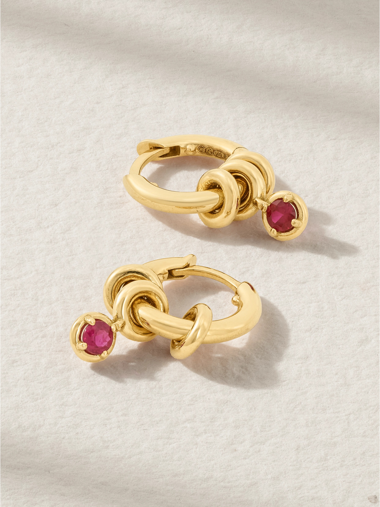Spinelli Kilcollin Zahra 18-karat Gold Sapphire Hoop Earrings In Pink