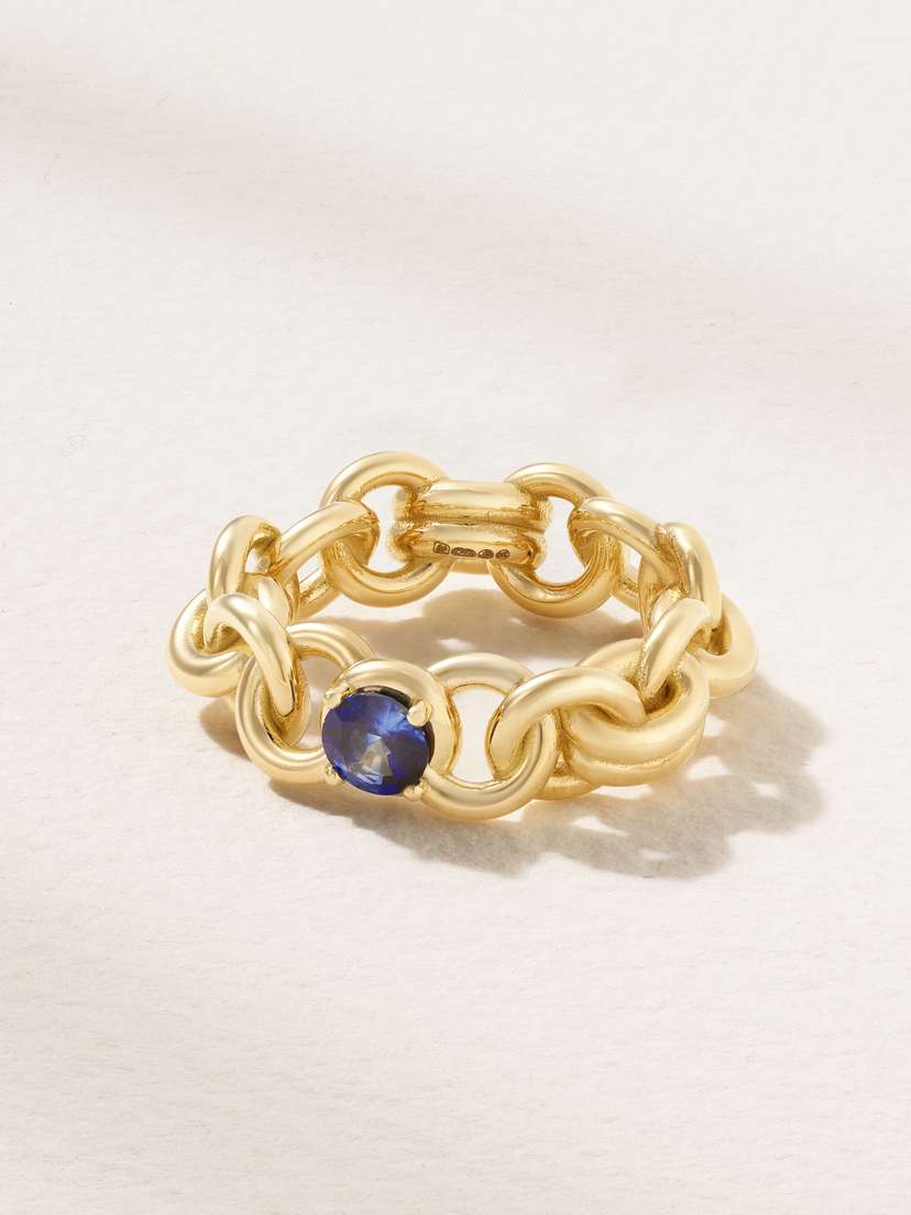 Spinelli Kilcollin Serpens Large 18-karat Gold Blue Sapphire Ring