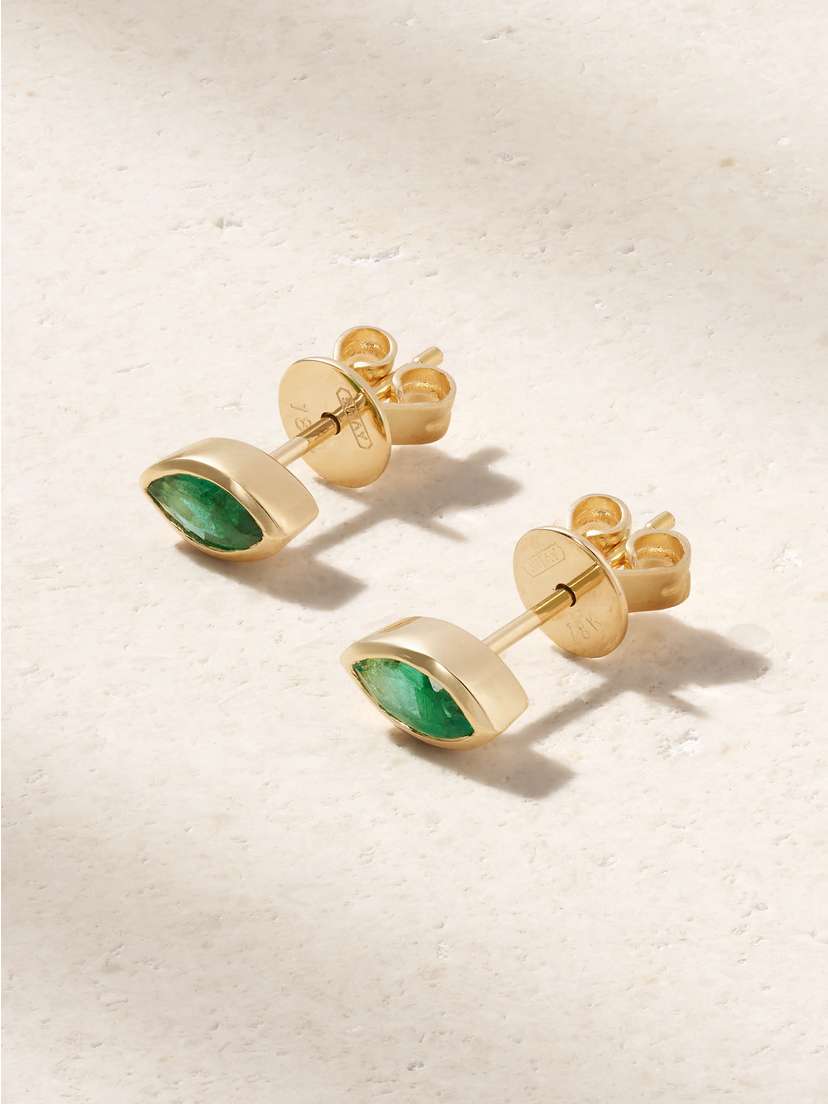 SHAY 18-karat Gold Emerald Earrings