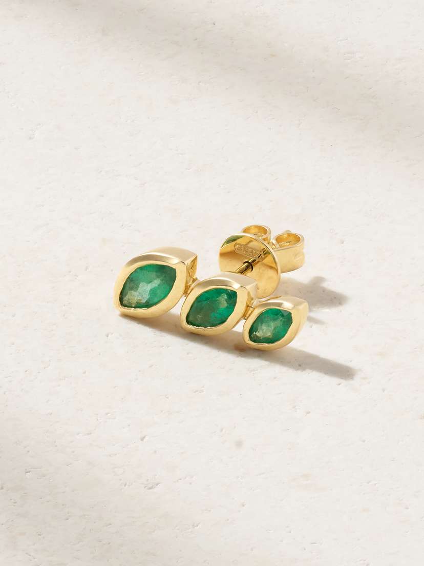 SHAY 18-karat Gold Emerald Earring
