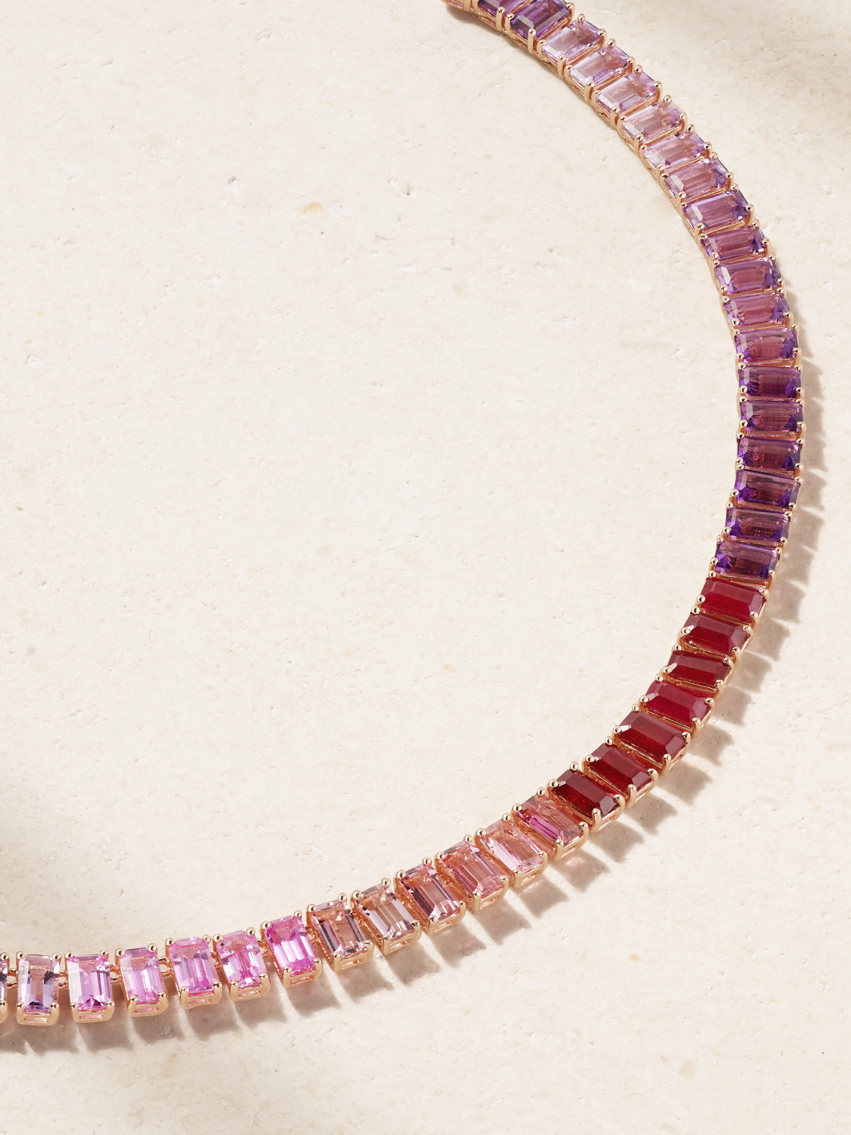 Shay Ombré Eternity 18-karat Rose Gold Multi-stone Necklace In Pink