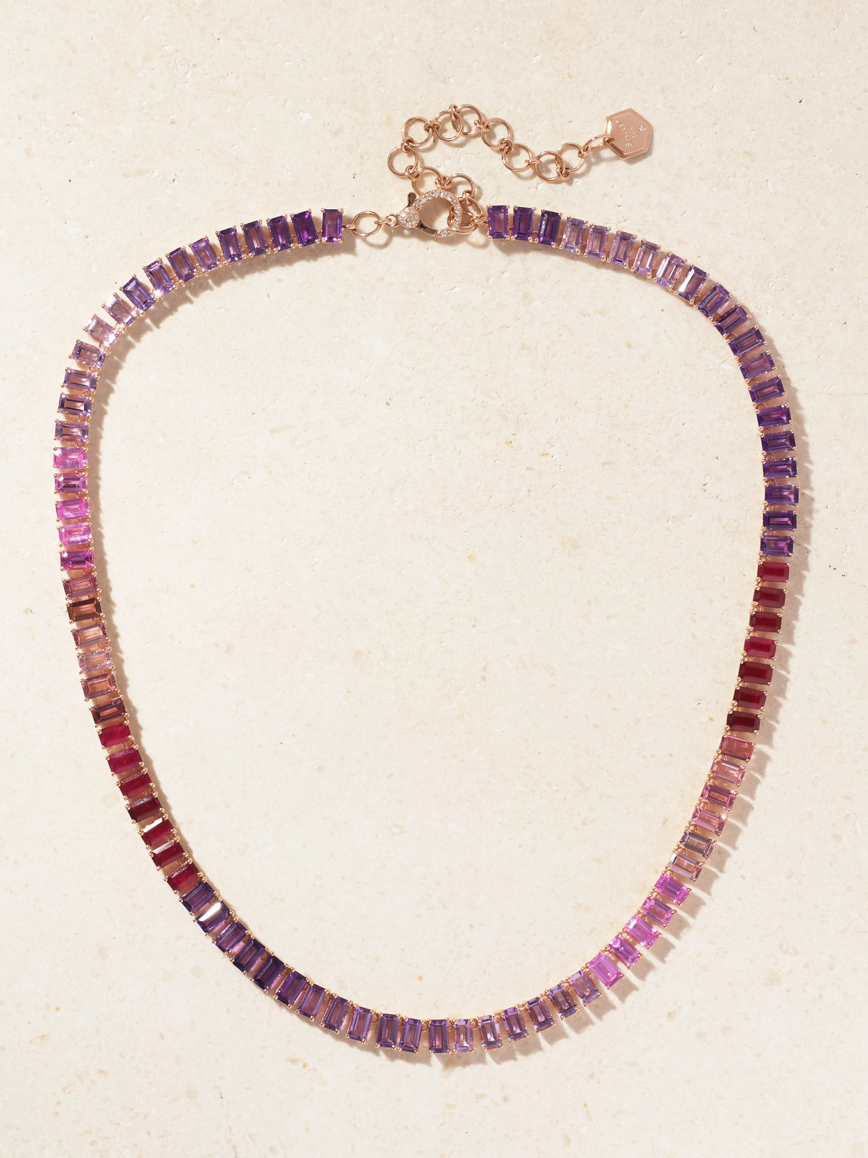 Shay Ombré Eternity 18-karat Rose Gold Multi-stone Necklace In Pink