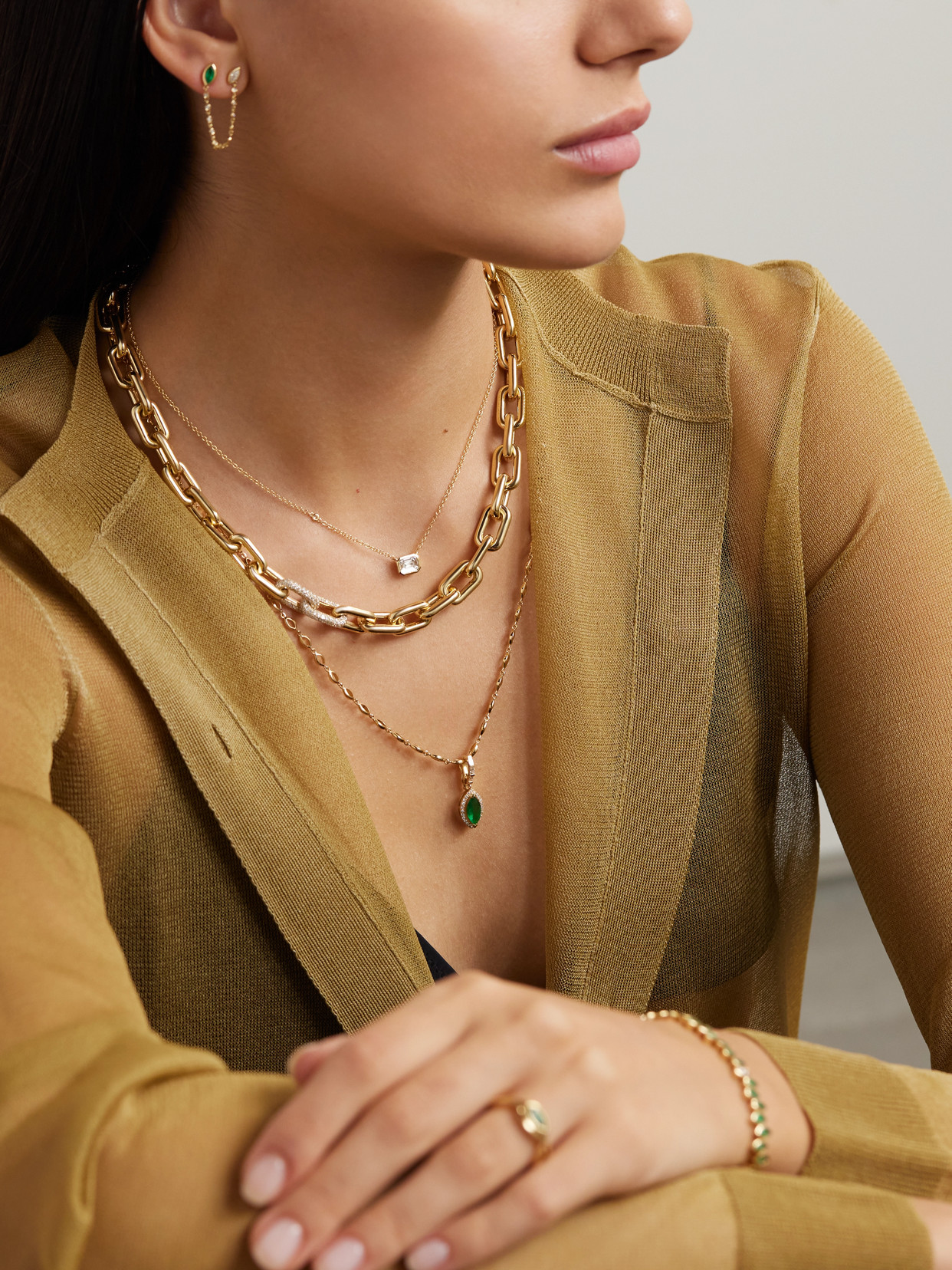 Shay Illusion 18-karat Gold Diamond Necklace In Gold