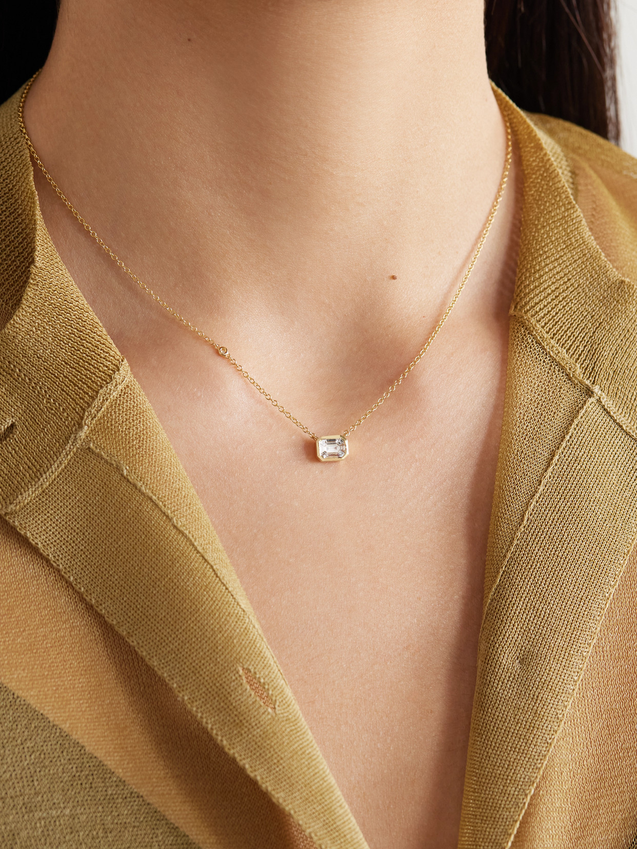 Shay Illusion 18-karat Gold Diamond Necklace In Gold