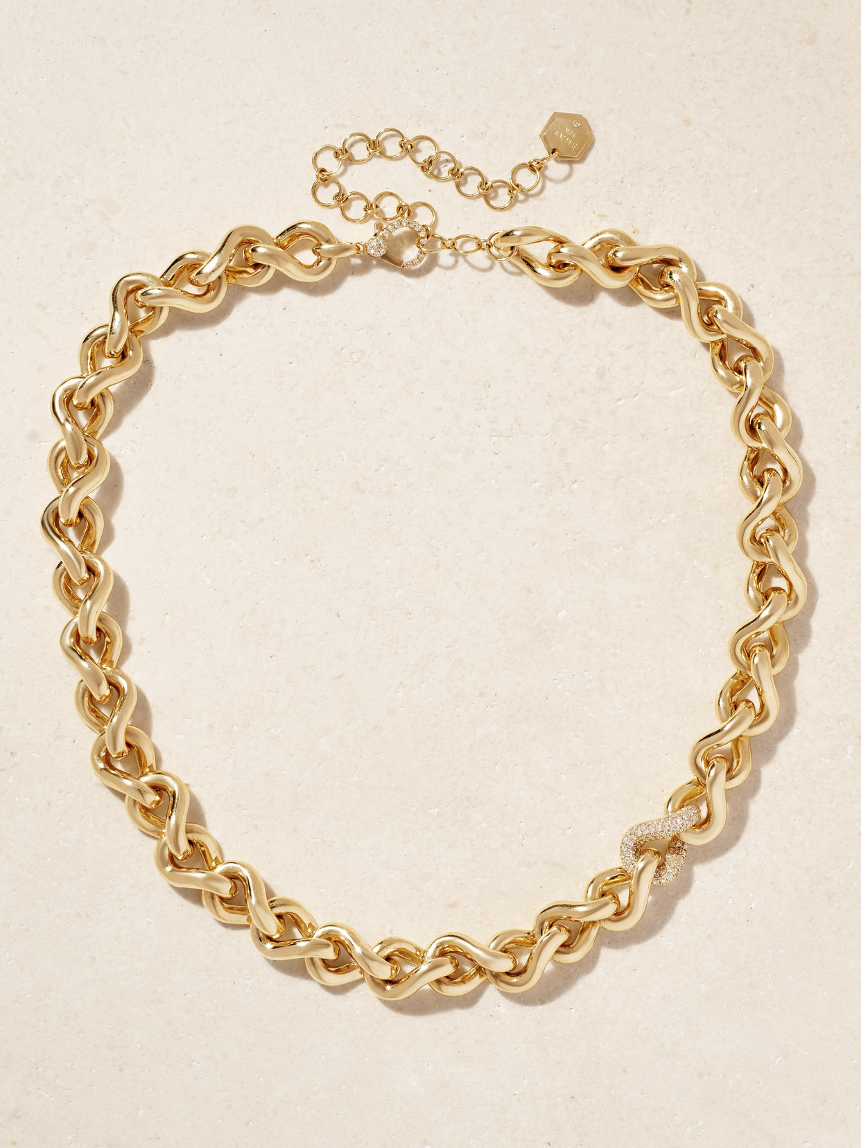 Shay Infinity Link 18-karat Gold Diamond Necklace