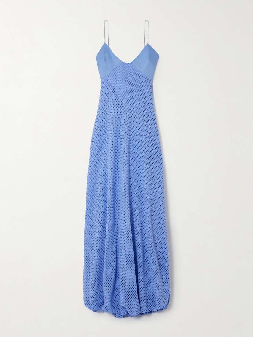 Faithfull Ciele Open-back Linen-trimmed Open-knit Cotton Maxi Dress - xx large