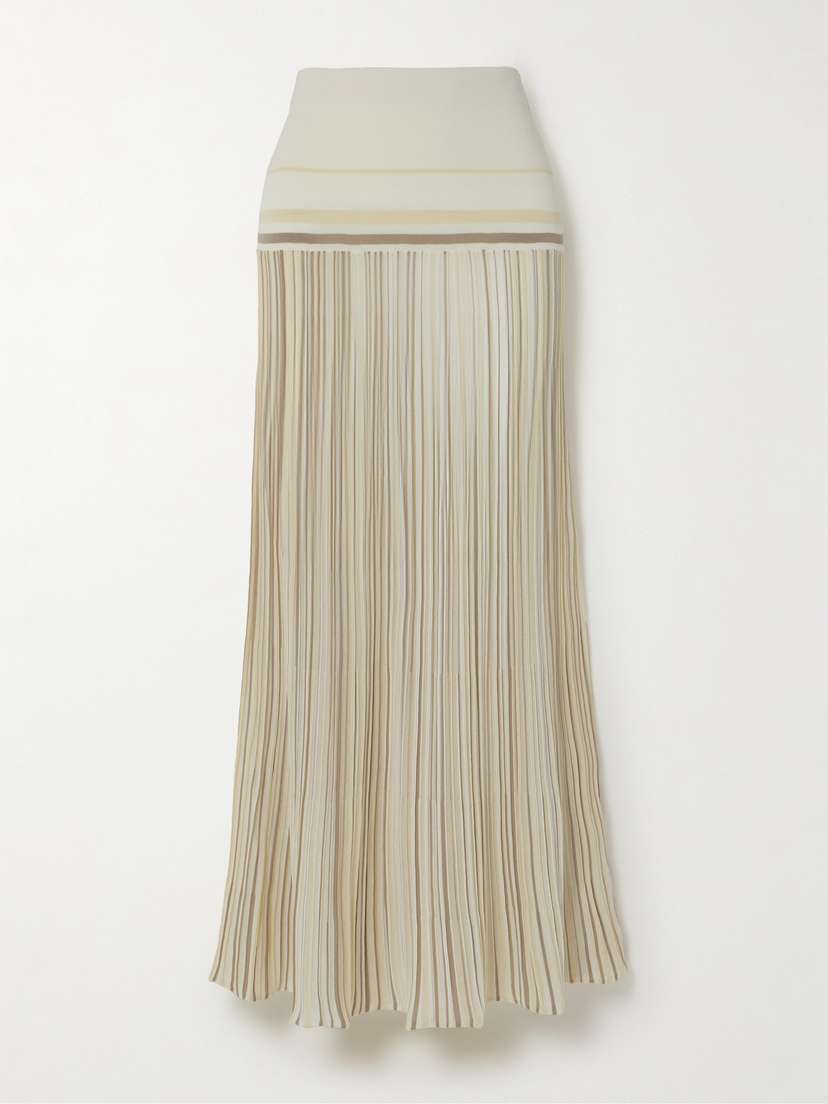 Faithfull Citara Striped Ribbed Cotton-blend Maxi Skirt