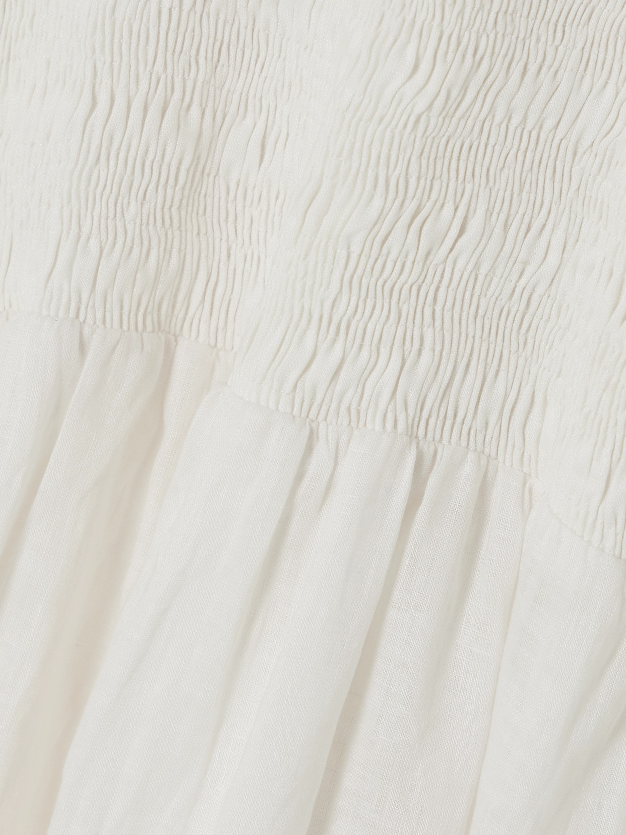 FAITHFULL GERIBA SMOCKED LINEN MIDI DRESS