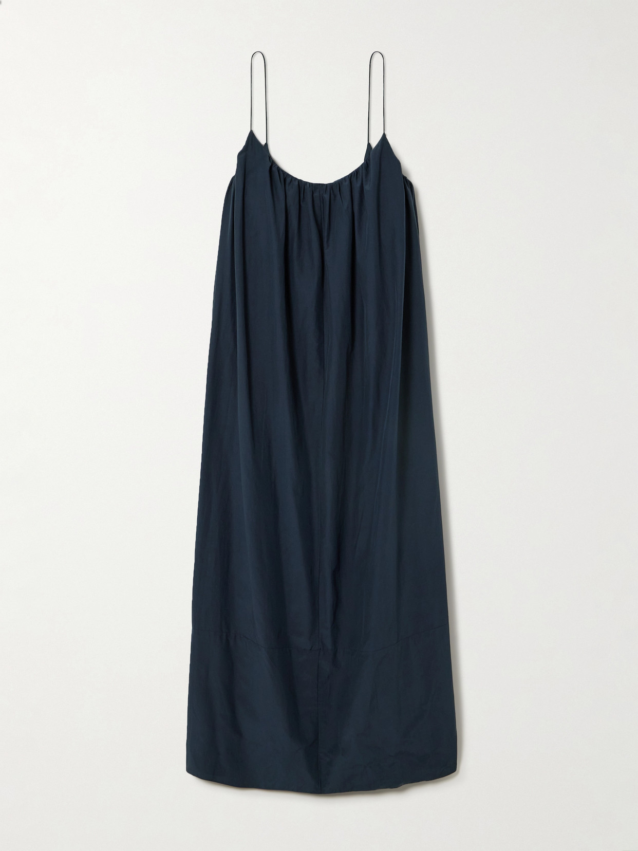 Faithfull - Sienne Gathered Silk And Cotton-blend Voile Maxi Dress - Blue