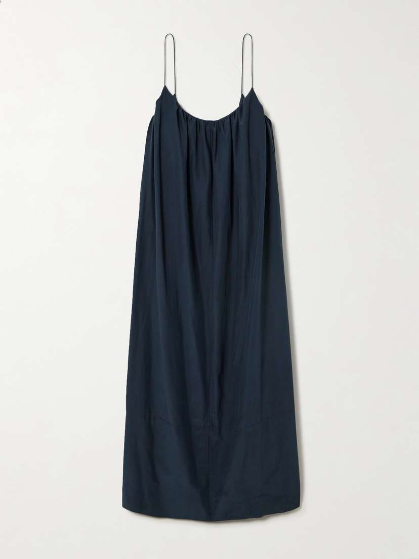 Faithfull Sienne Gathered Silk And Cotton-blend Voile Maxi Dress - x small