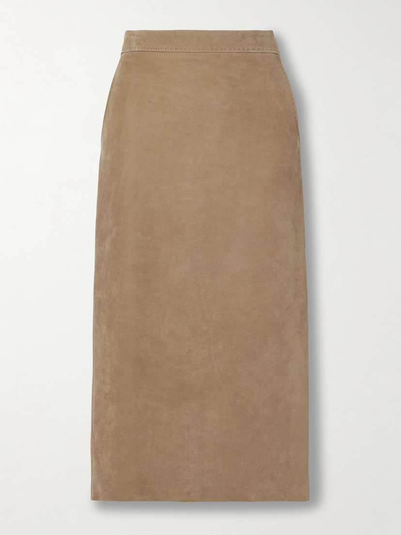 Max Mara Calcio Suede Midi Skirt