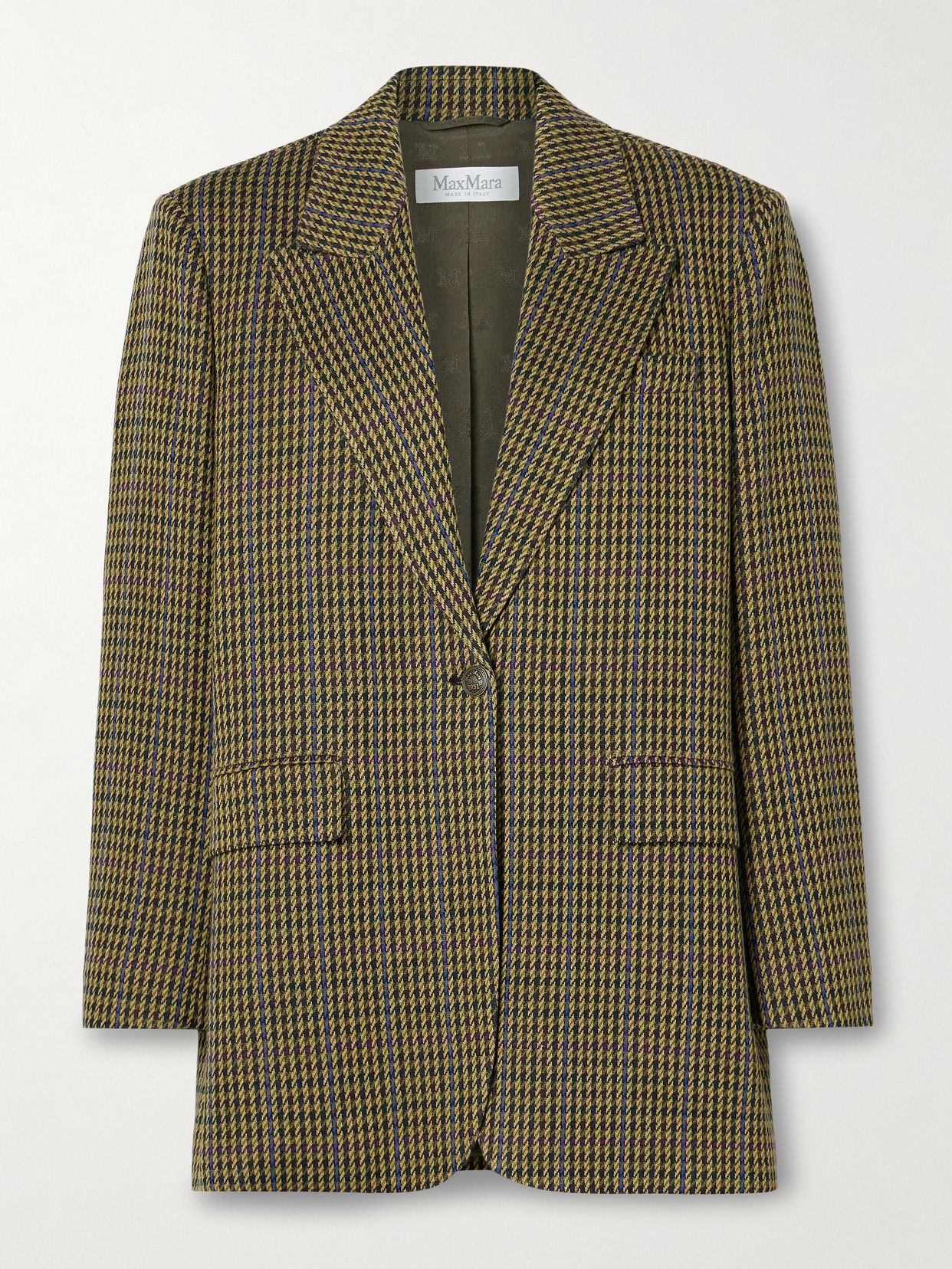 Max Mara Atlanta Houndstooth Wool-blend Blazer In Multi