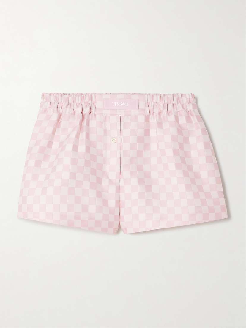 Versace Checked Satin Shorts