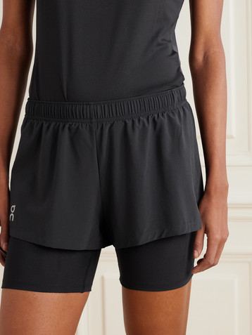 ON Pace layered recycled-shell and stretch-jersey shorts