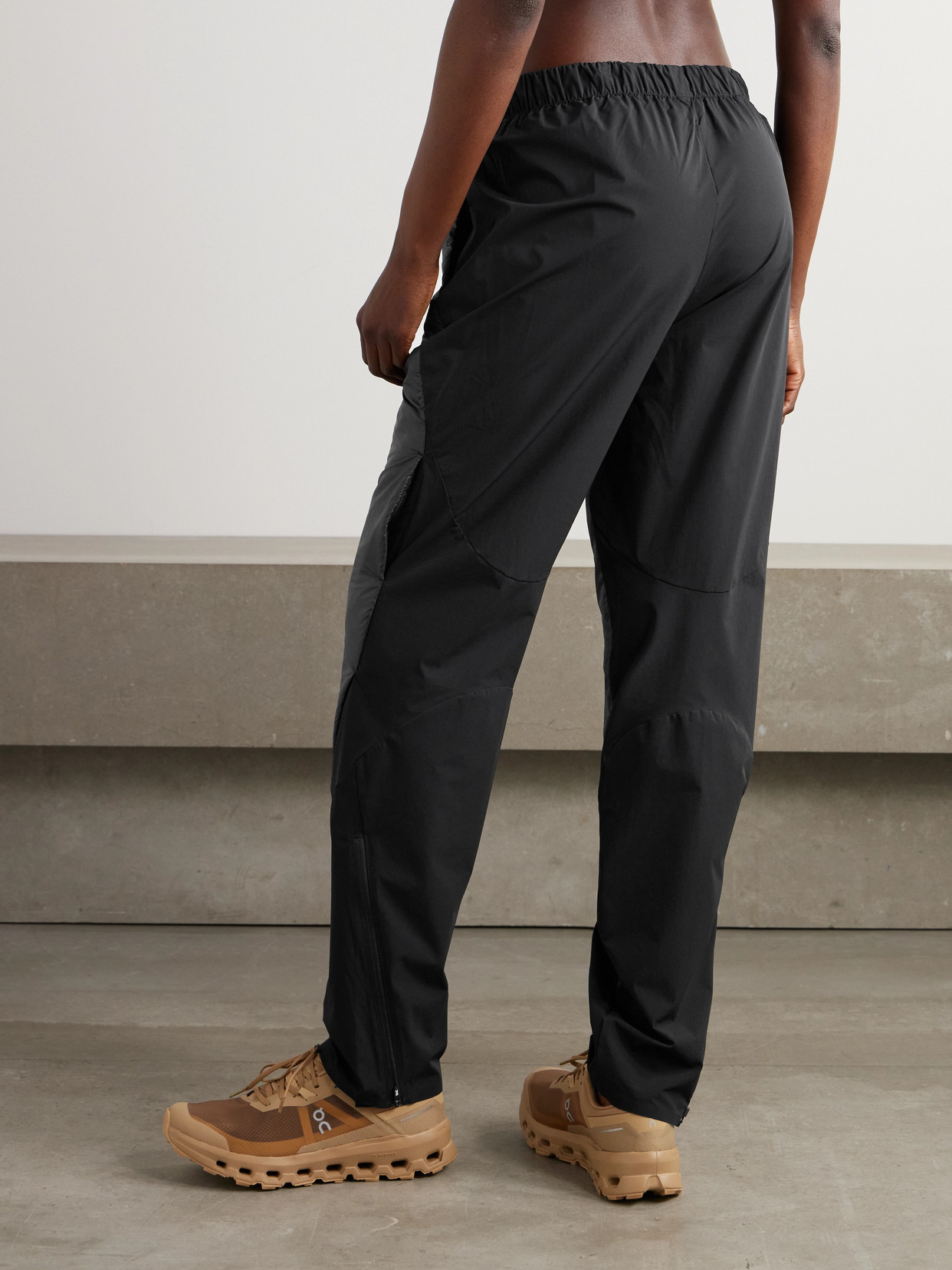 On + Post Archive Facti Zero Recycled-ripstop And Shell Tapered Pants In Black