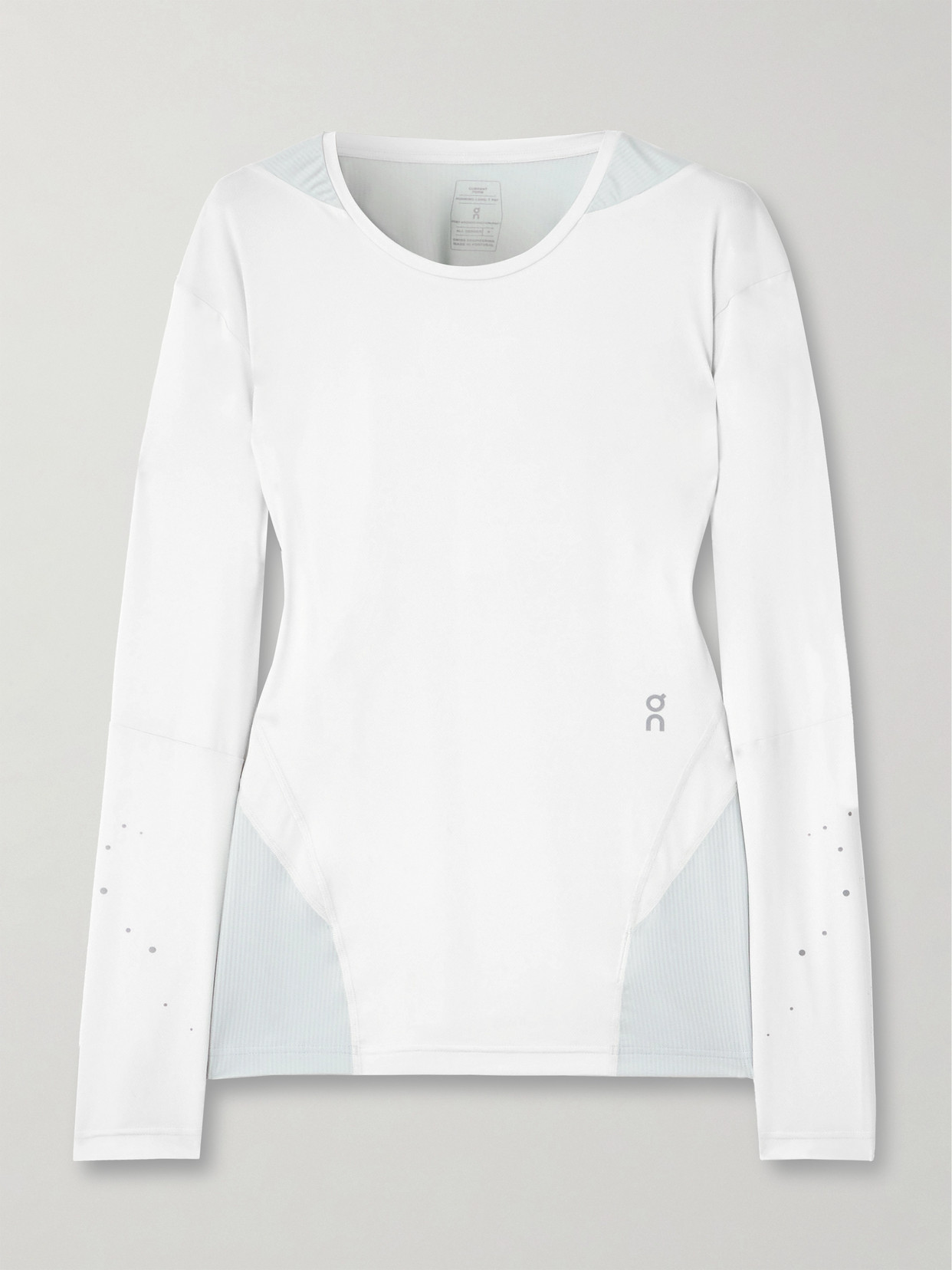 On + Post Archive Facti Paneled Mesh And Stretch-jersey T-shirt In Off-white