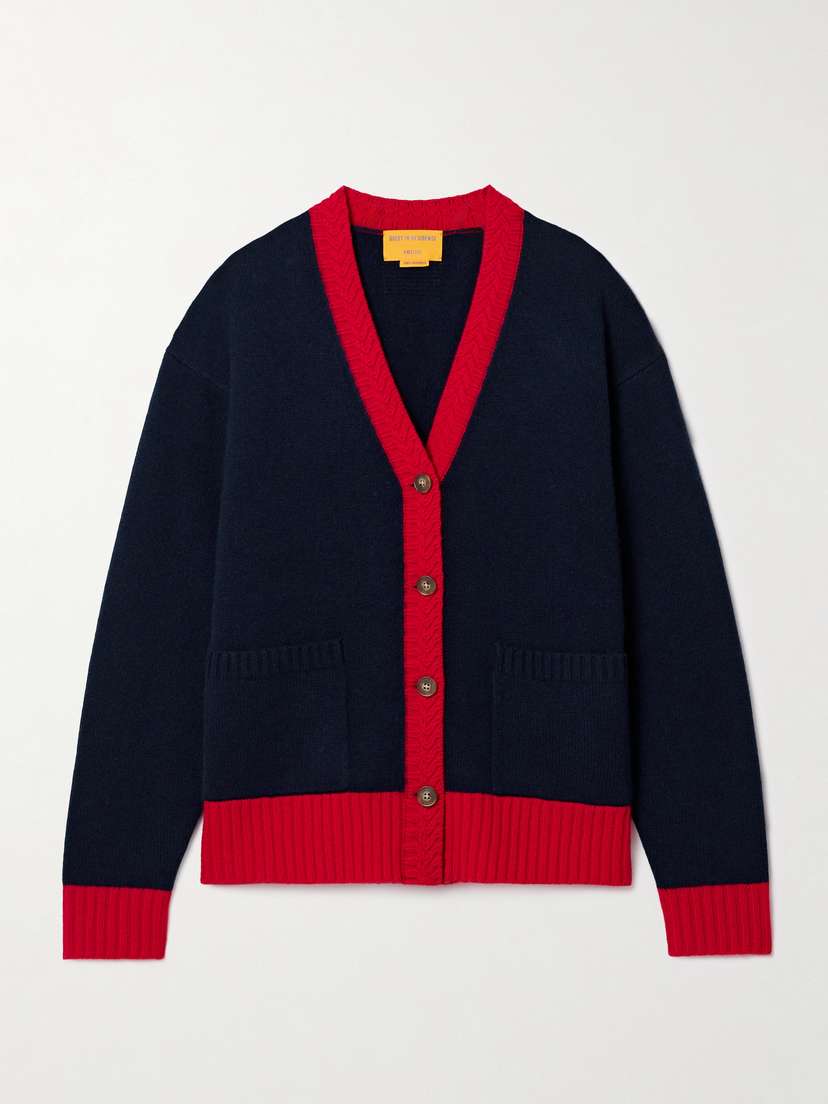Guest In Residence Color-block Cashmere Cardigan