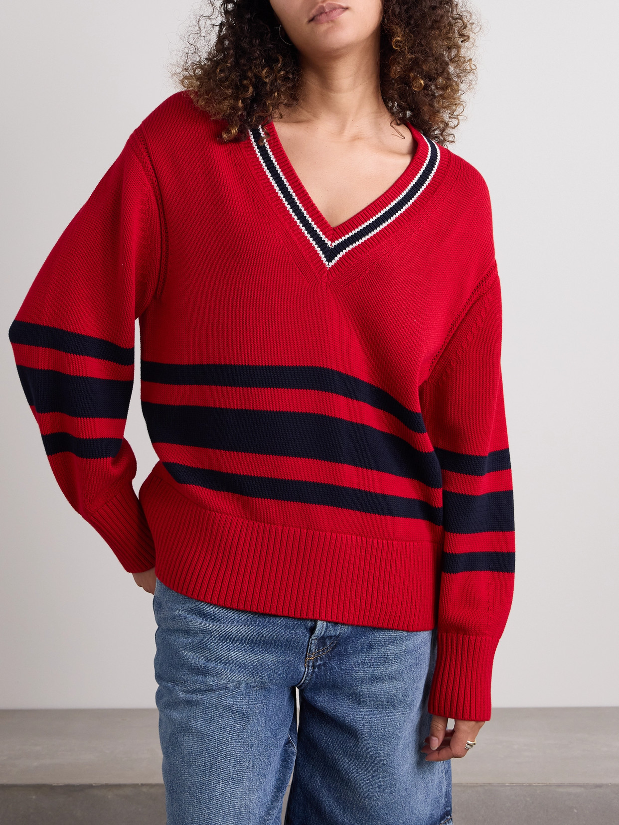 Striped Knitted Cotton Sweater