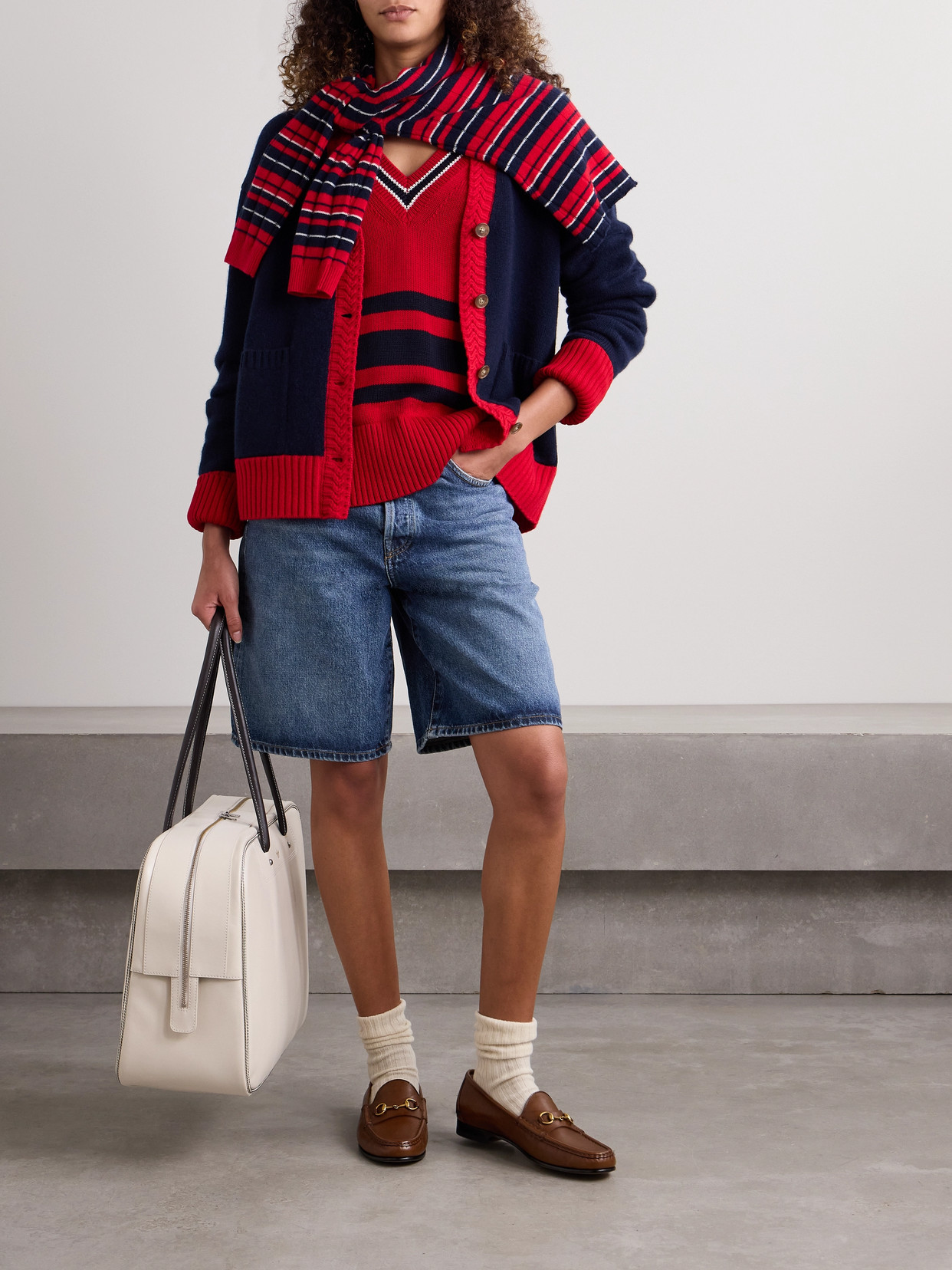 Striped Knitted Cotton Sweater