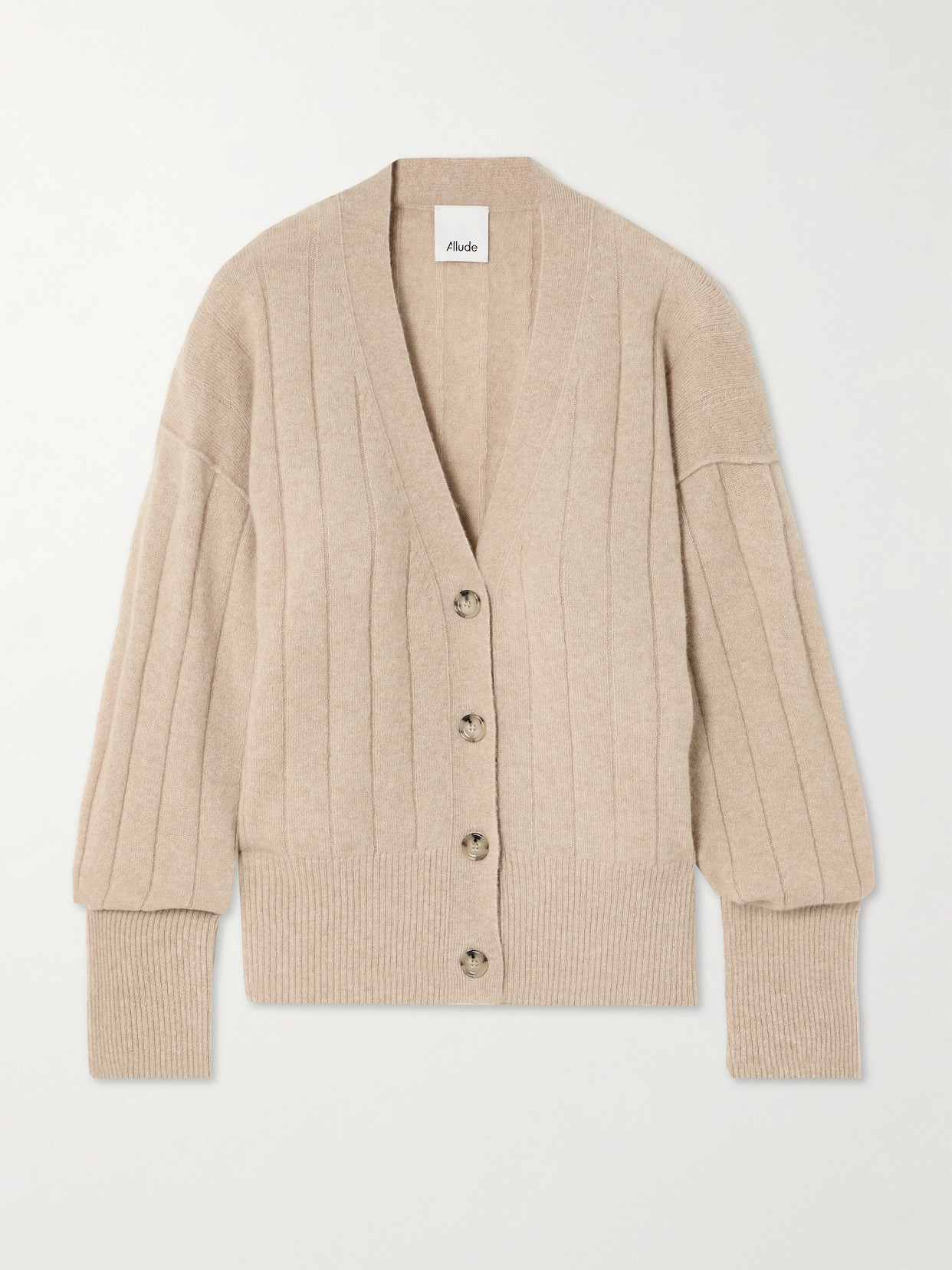 Allude - Ribbed Cashmere And Silk-blend Cardigan - Brown