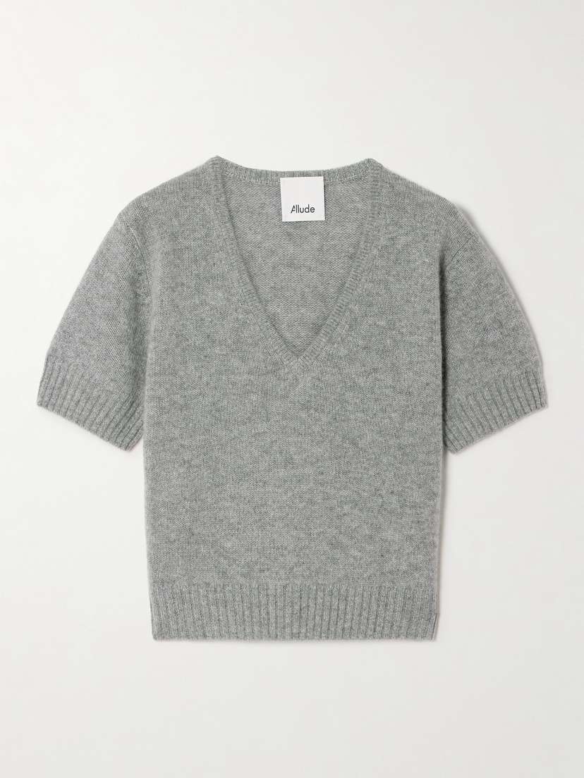 Allude Cropped Cashmere Sweater - x large