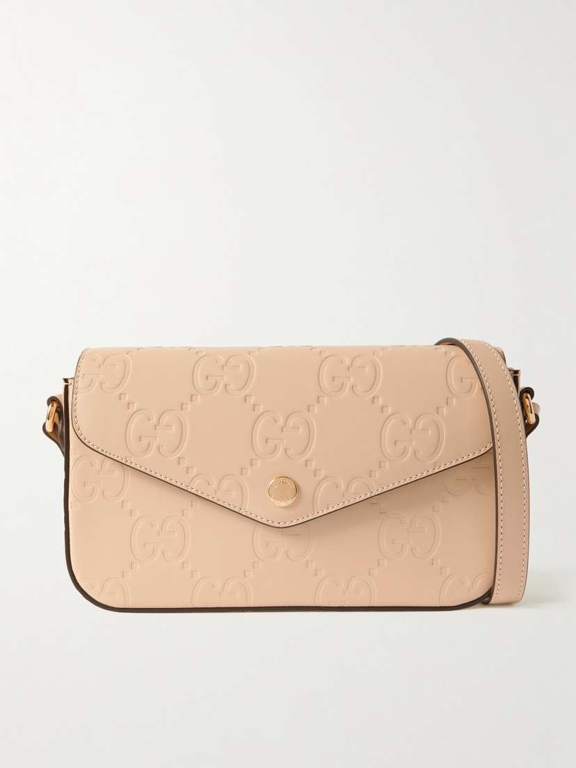 Gucci Gg Super Mini Embossed Leather Shoulder Bag