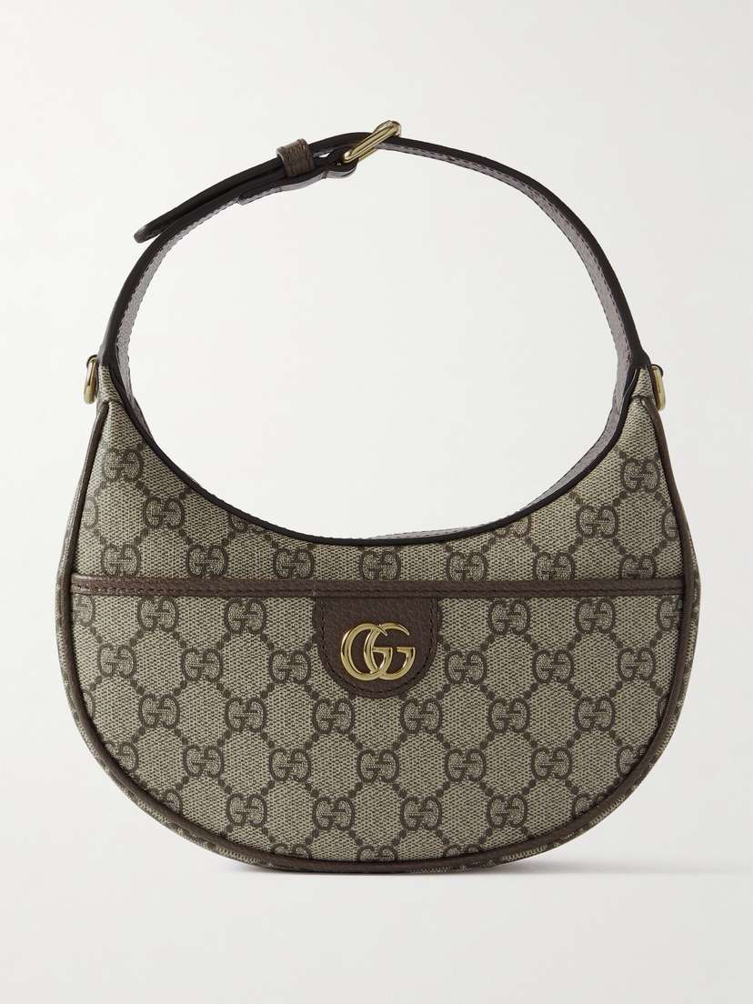 Gucci Ophidia Leather-trimmed Printed Coated-canvas Shoulder Bag