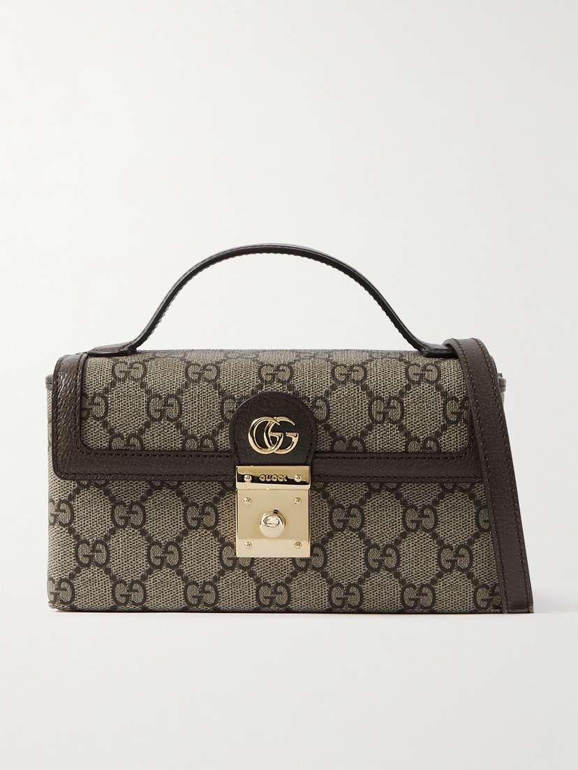 Gucci Ophidia Leather-trimmed Printed Coated-canvas Shoulder Bag