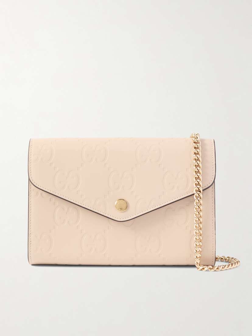 Gucci Gg Embossed Leather Shoulder Bag