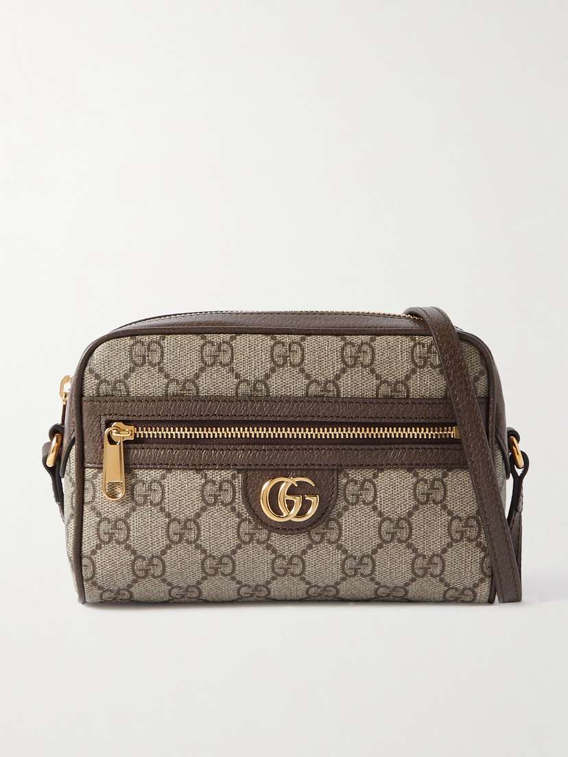 Gucci Ophidia Leather-trimmed Printed Coated-canvas Shoulder Bag