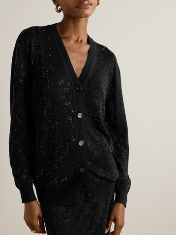 Gucci Crystal-embellished wool cardigan
