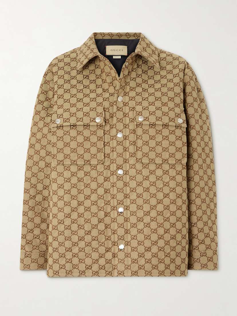 Gucci Quilted Padded Cotton-blend Canvas-jacquard Shirt