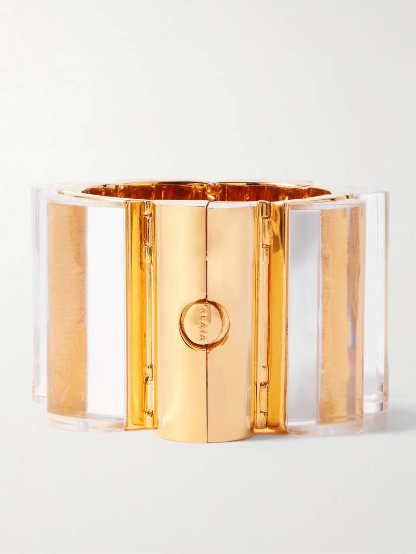 Alaïa Stacking Tube Gold-tone And Resin Bracelet
